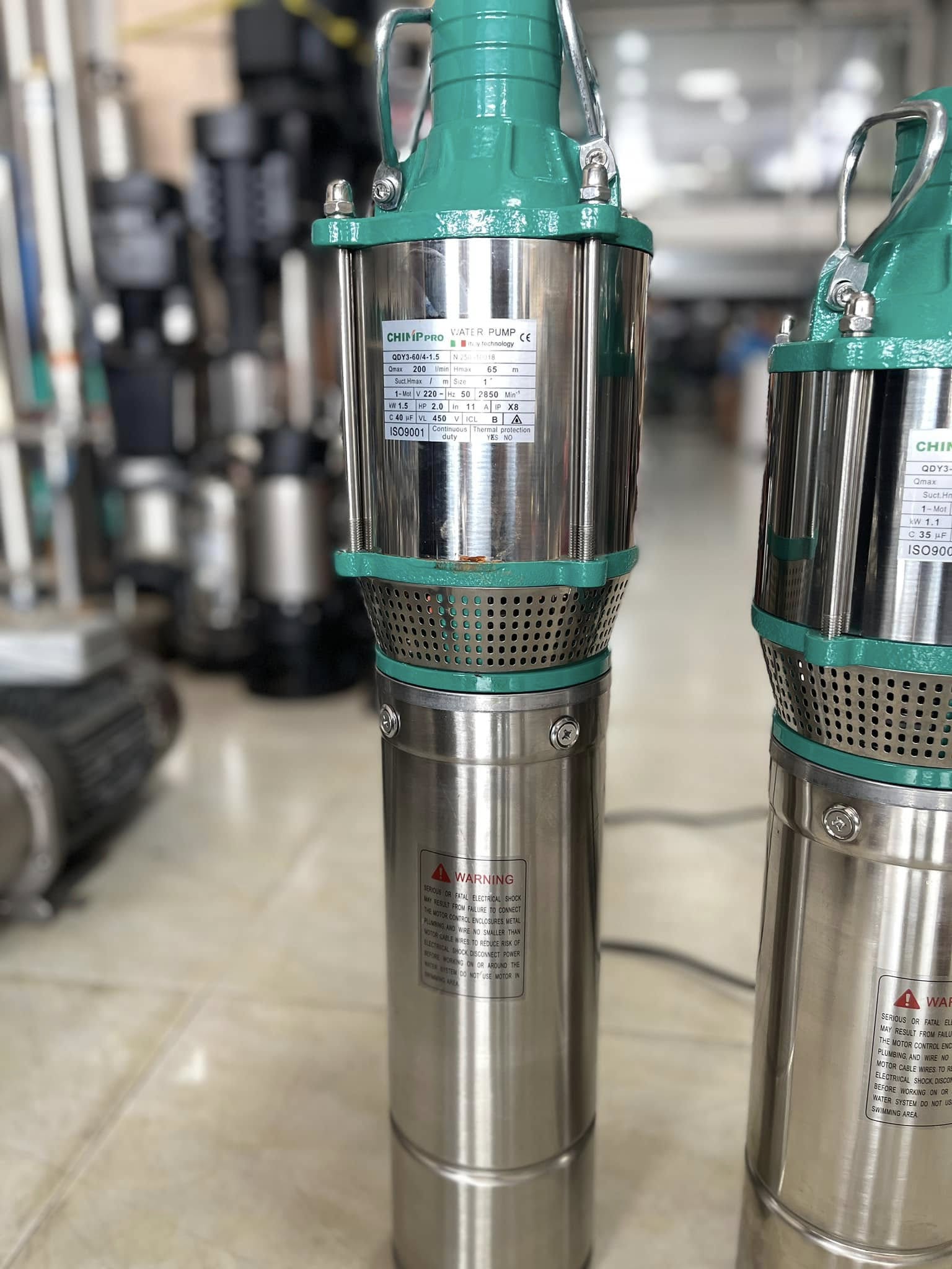 Bơm chìm đa tầng cánh QDY3-60/4-1.5 Bơm chìm đa tầng cánh QDY3-60/4-1.5